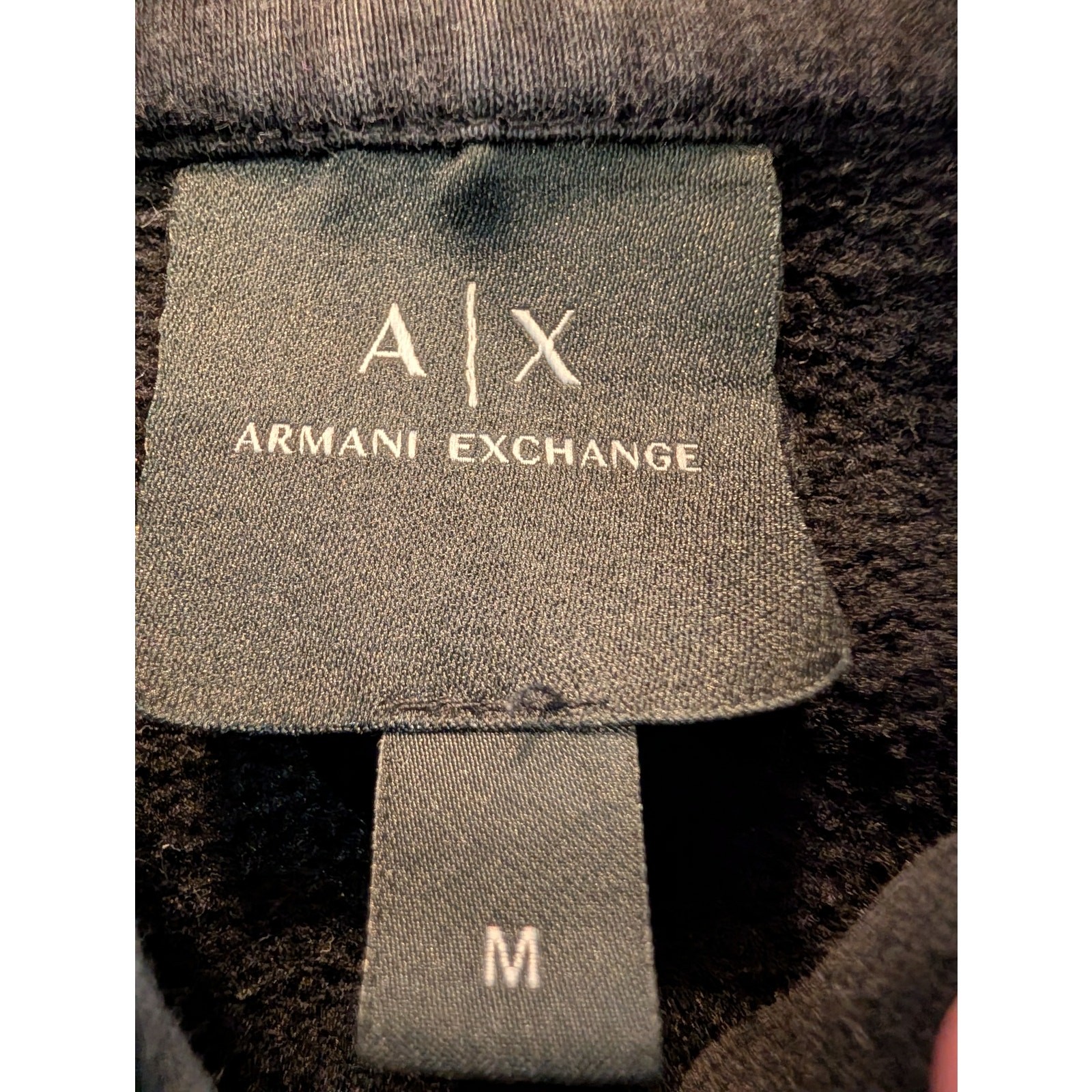 Armani Exchange A|X Hoodie Black Logo Pullover Sweatshirt Men’s Medium Designer