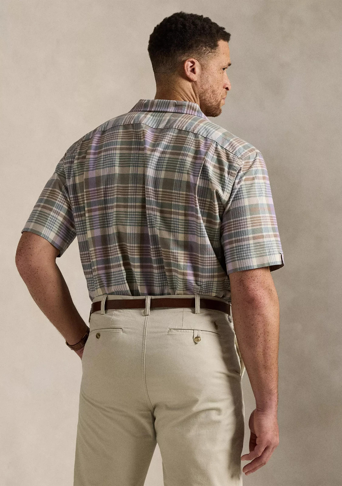 NWT-Polo Ralph Lauren Men’s Classic fit 4XLT Plaid Oxford Camp Shirt-MultiColor