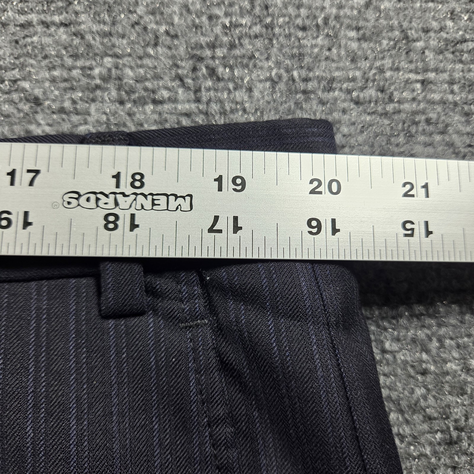 Jack Victor Classic Pinstripe Suit Men’s 46R Navy 40 X 29 Loro Piana Super 130’s