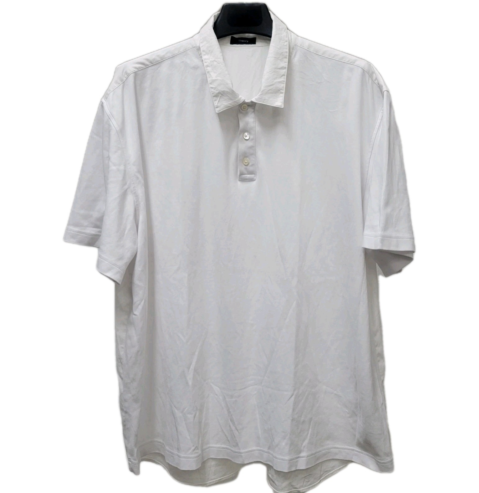 THEORY Men’s Asymmetrical Length Cotton Polyamide Elastane Blend Polo Shirt XXL