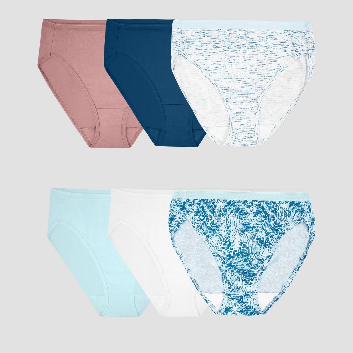 Fruit of the Loom Women’s Tag Free Assorted Cotton Hi Cut Panties, Multi-Pack
