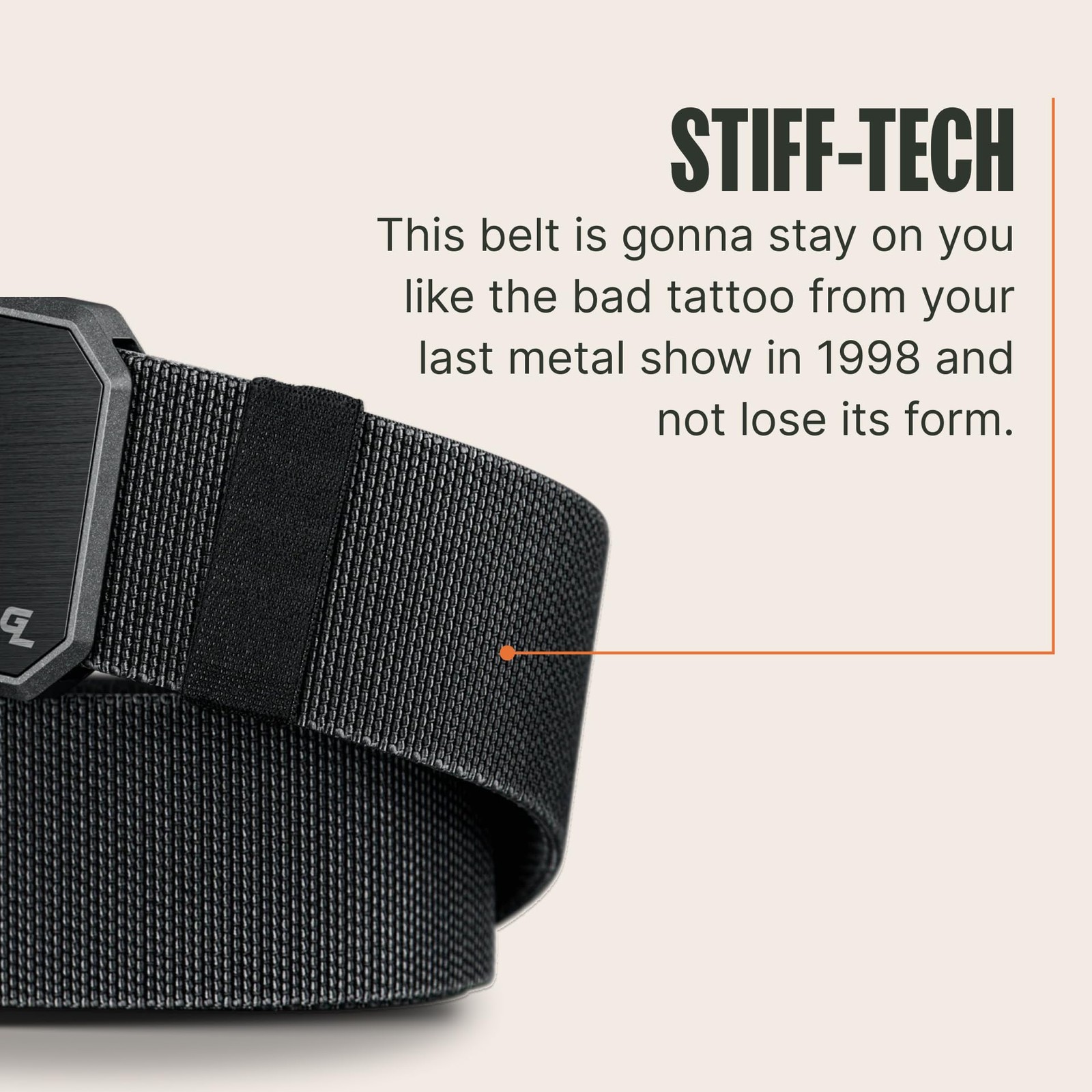 Groove Life Men’s Stretch Nylon Belt, Magnetic Buckle, Black, Medium