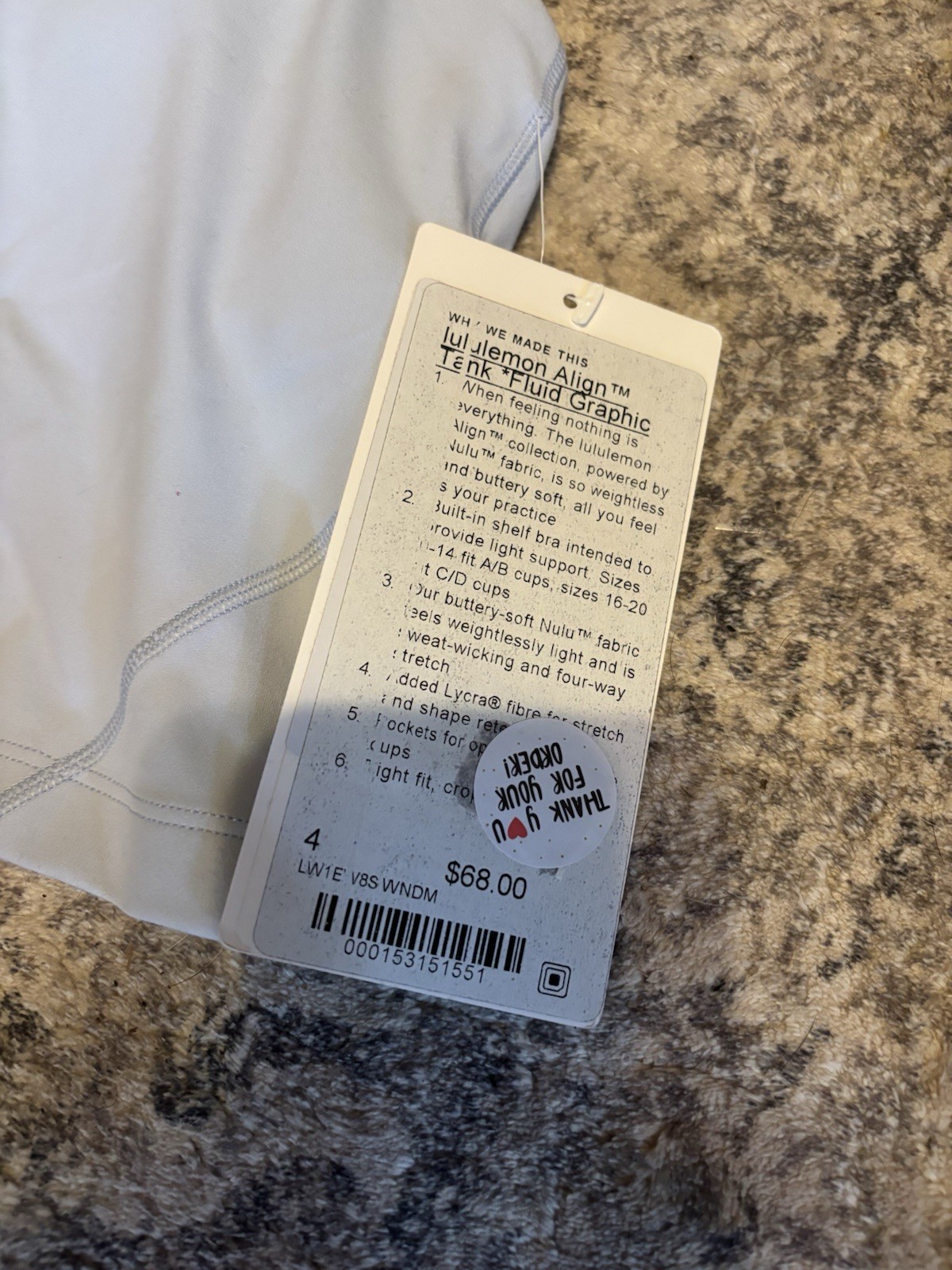 Lululemon Size 4 Lot Of 3 Items; HR Shorts, Flow Y Bra And Align Tank NWT