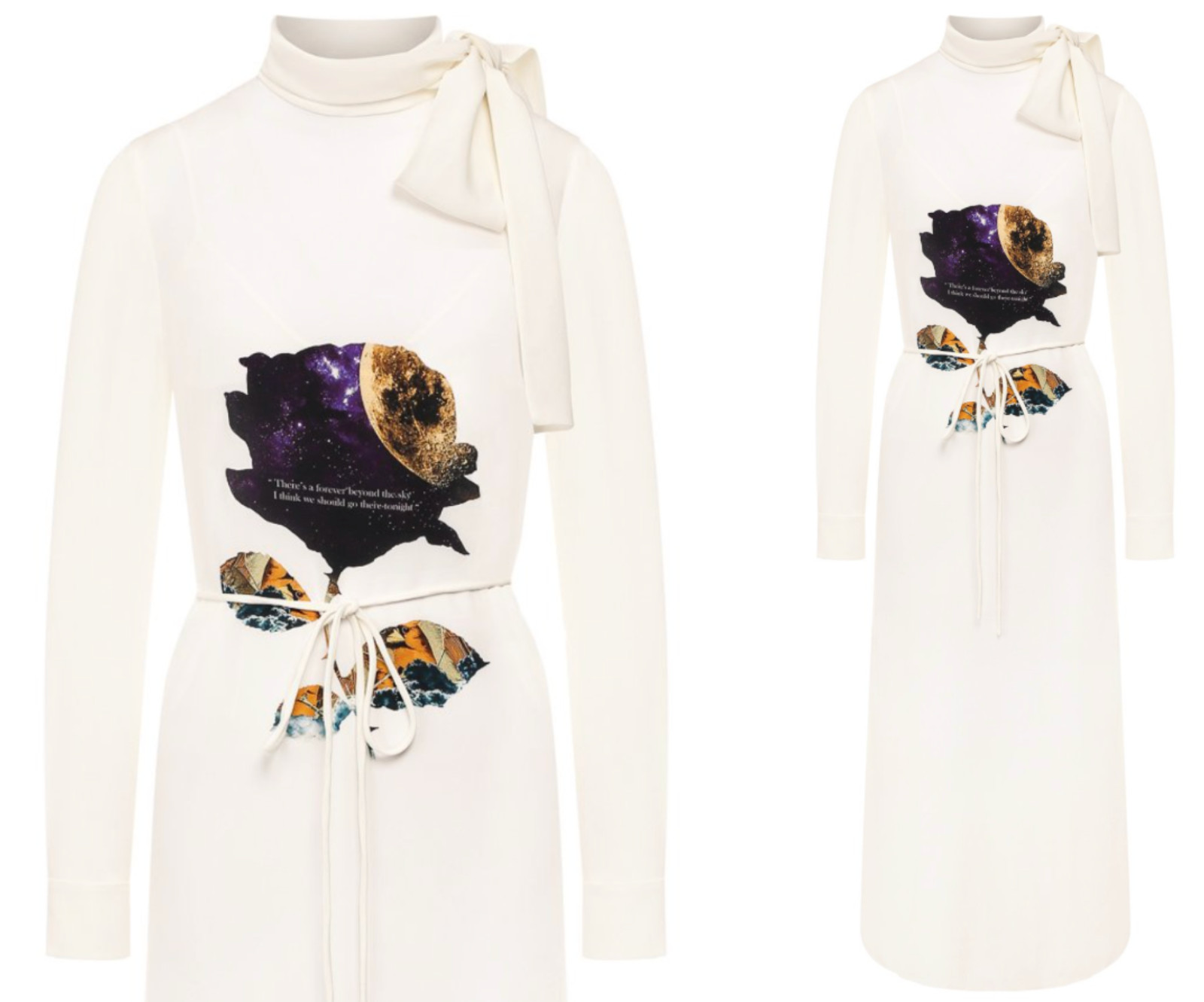Valentino Garavani Silk Dress Midikleid Midi-Dress Emancipation of Poetry New S