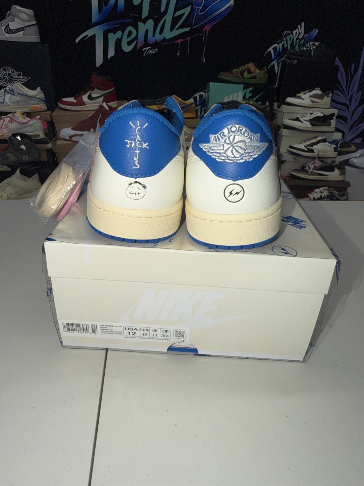 Size 12 – Fragment Design x Travis Scott x Air Jordan 1 Retro OG SP Low Sail…