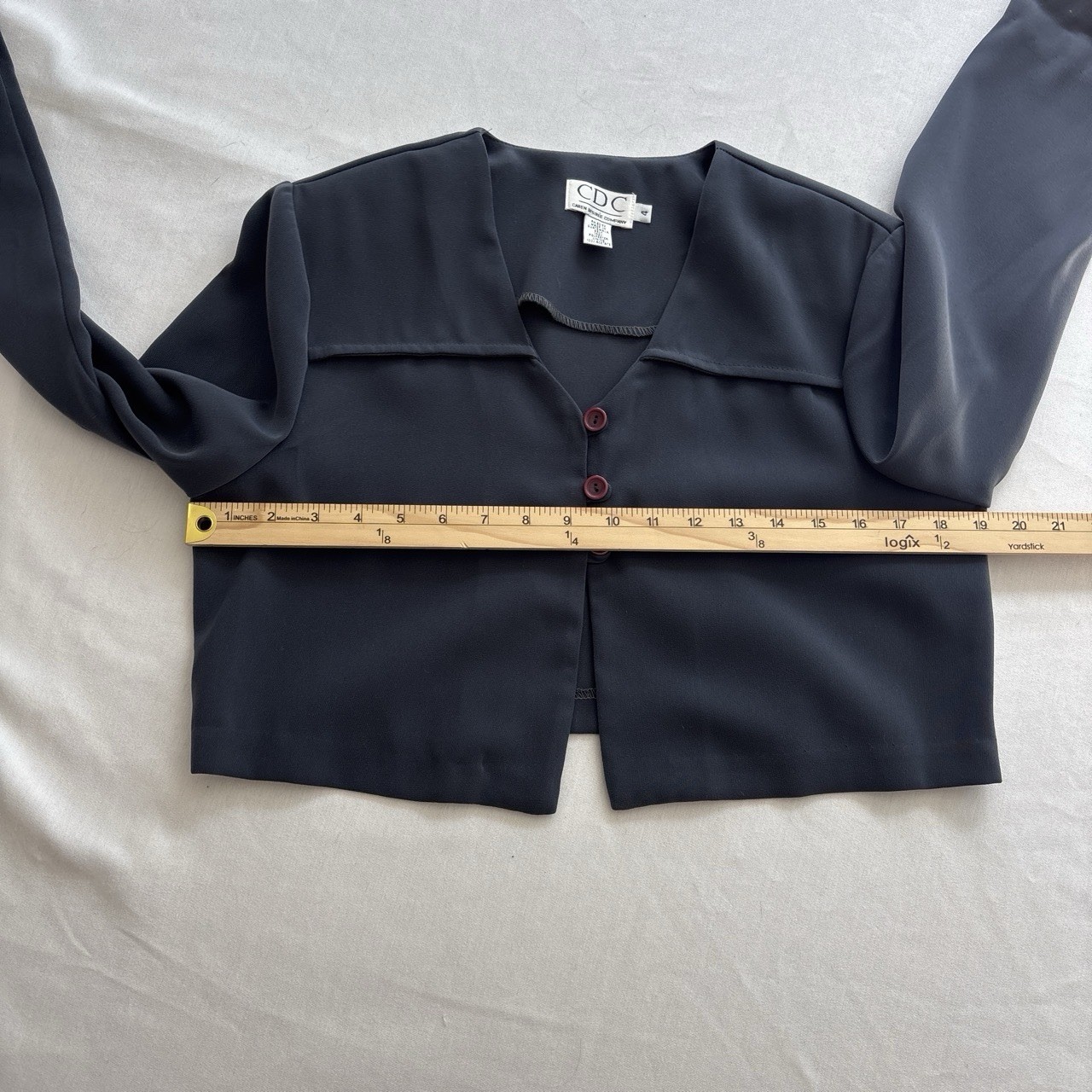 CDC Women’s 4 Black 2-Pc Dress Suit Set Cropped Notch Lapel Lined Jacket