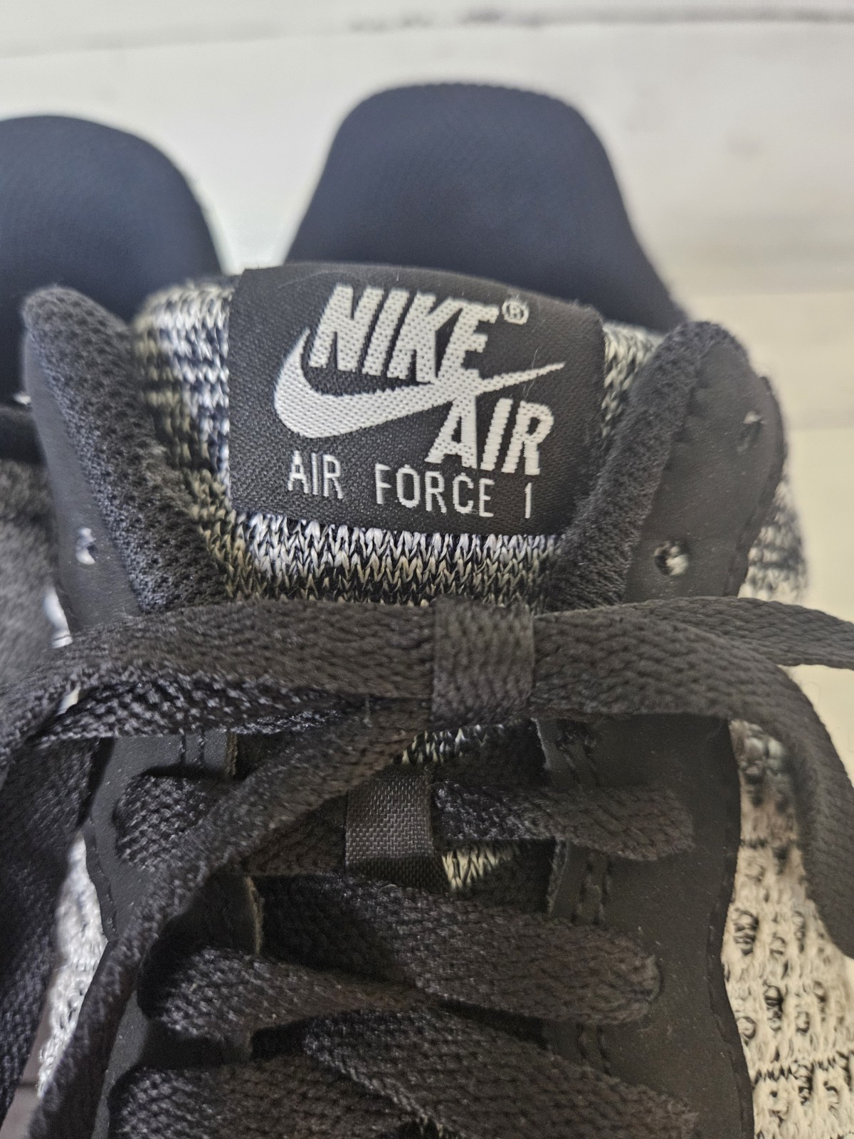 Nike Air Force 1 Flyknit 2.0 Shoes (Black/Black/White/Pure Platinum) Men 9