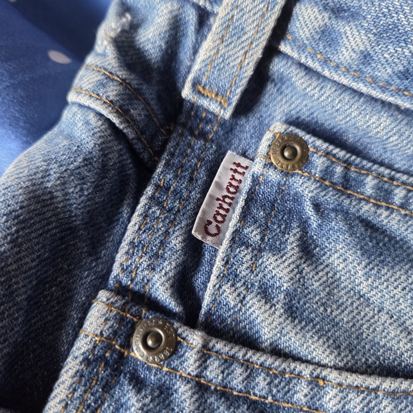 Carhartt Paint Splatter Work Jeans Mens Blue Denim Distressed Painter