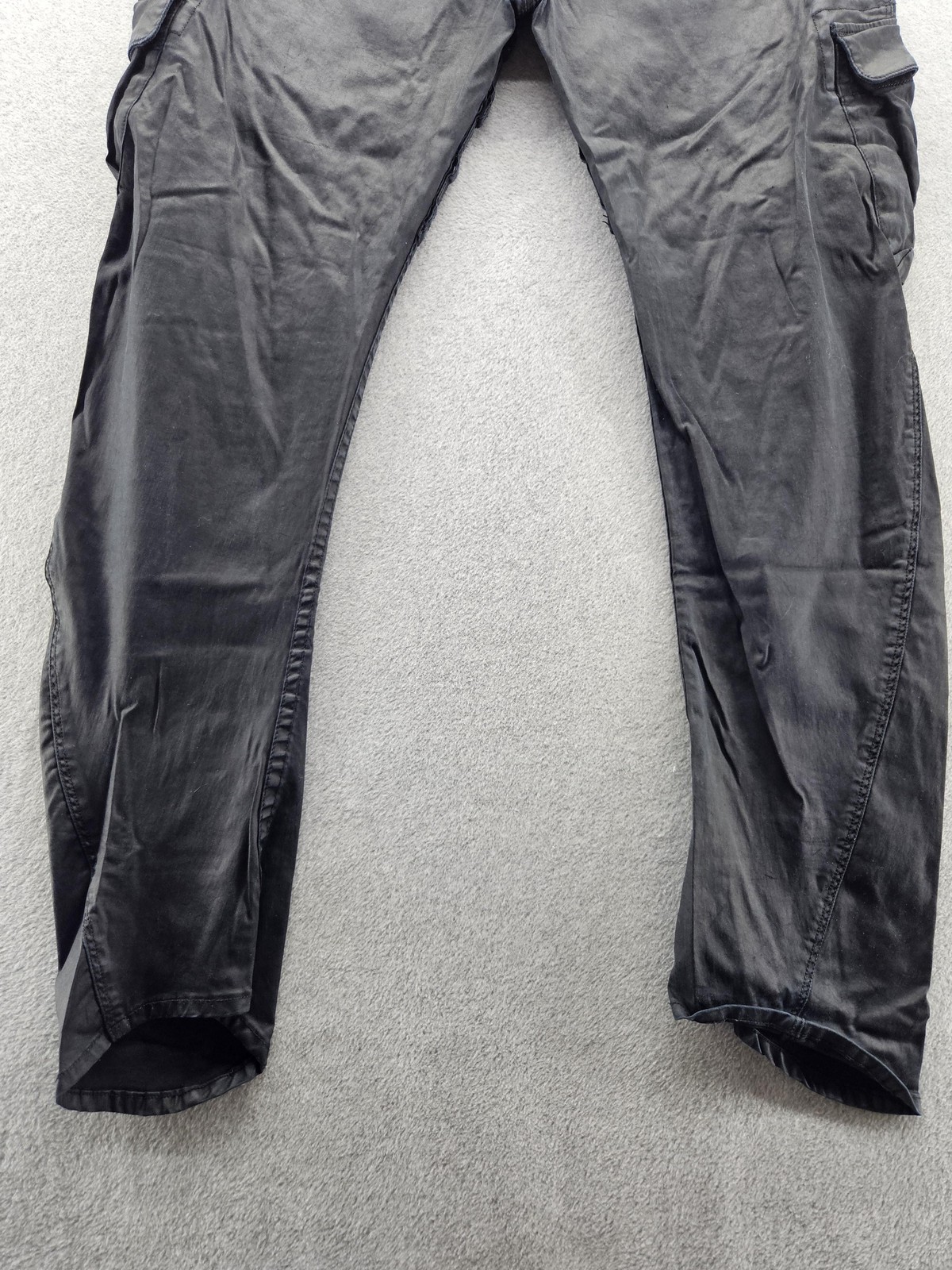 Robin’s Jean Pants Mens 40×30 Black Cargo Buckle Pockets USA Embroidered Wings
