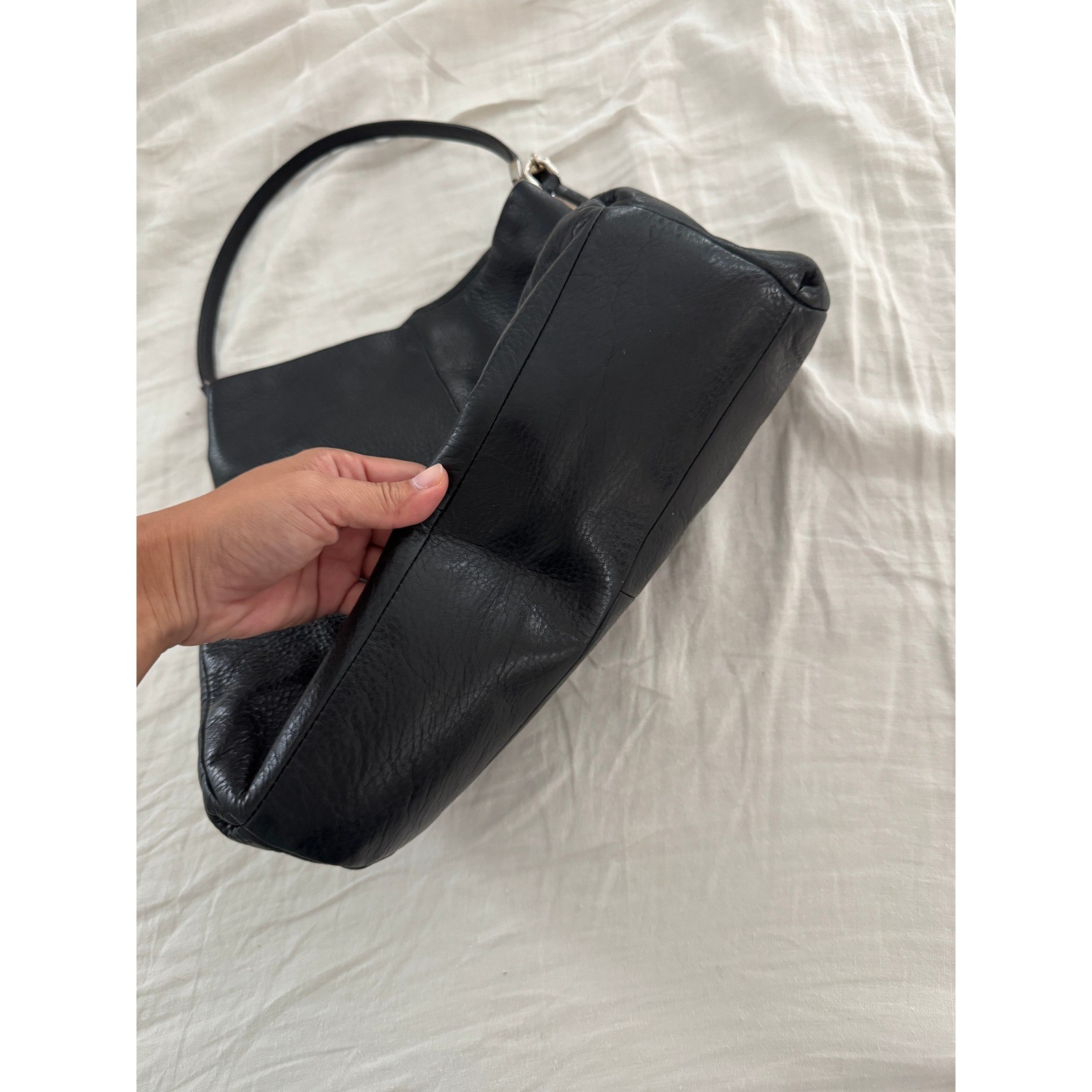Coach Madison Phoebe Black Pebbled Leather Shoulder Hobo Bag