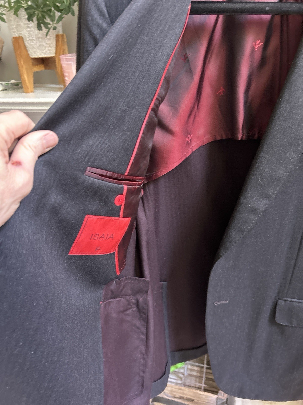 ISAIA men’s “Gregory” wool / silk sport jacket coat – dark gray -EU 58L US 44L