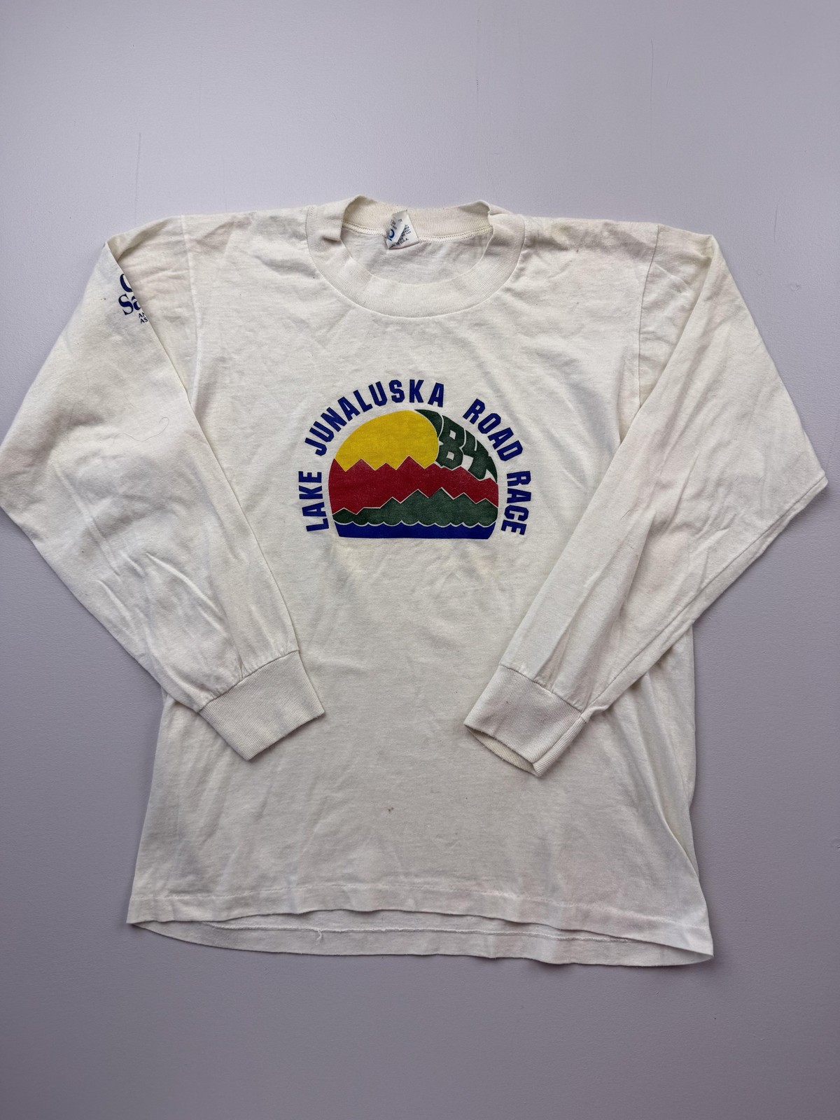 Vintage Cal Cru Shirt Mens Medium Long Sleeve Lake Junaluska Road Race Tee USA