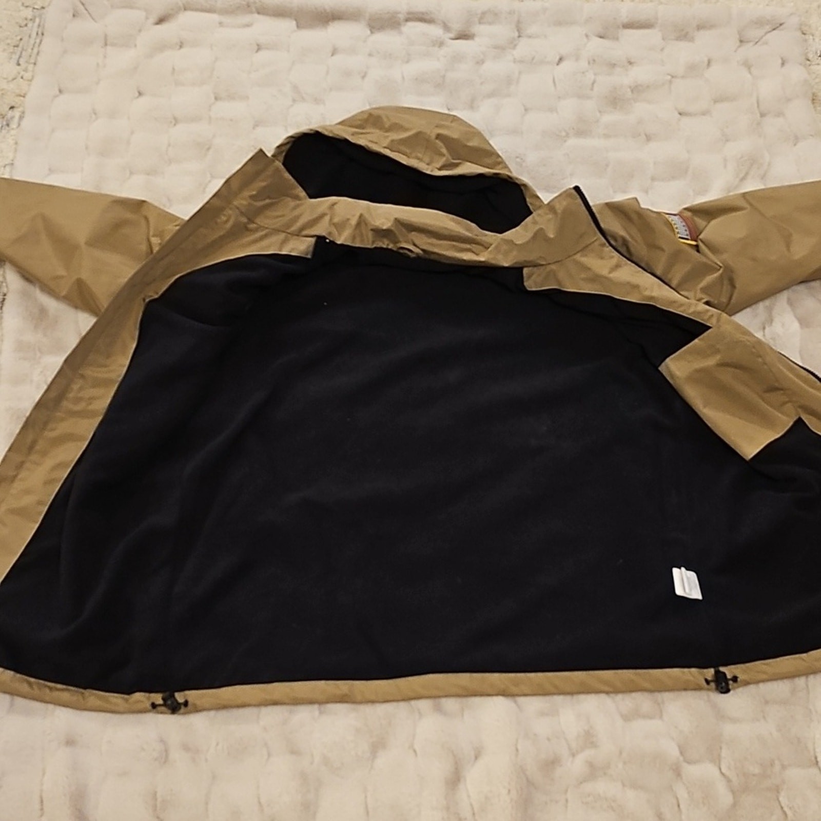 Danbury Mint Khaki Polyester Waterproof Fabric Lined Winter USA Army Coat Mens L