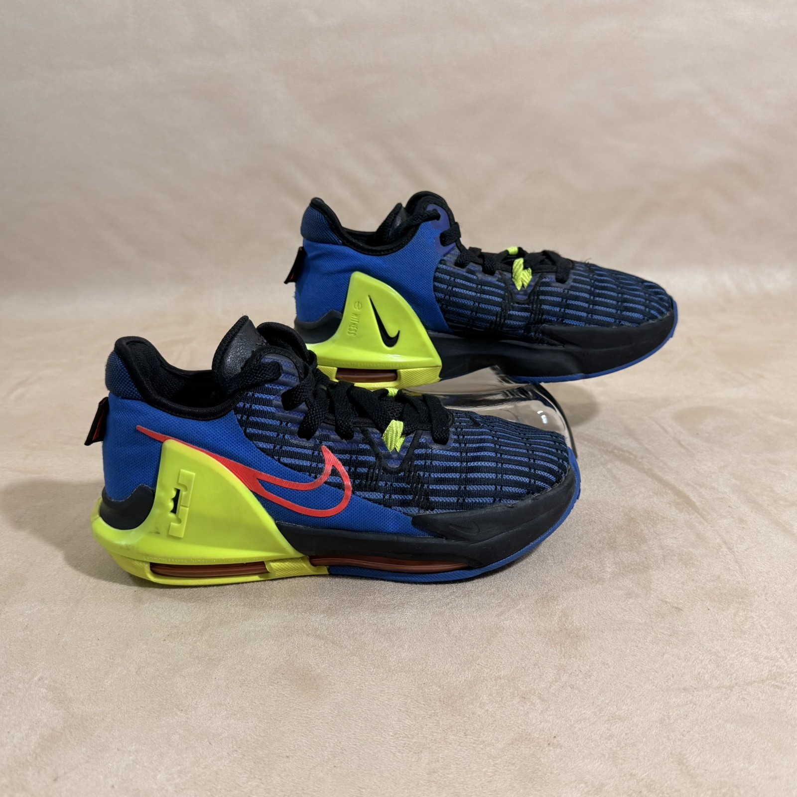 Nike Lebron 6 Witness Blue Black Neon DD0423-405 GS 5.5Y Basketball Shoes
