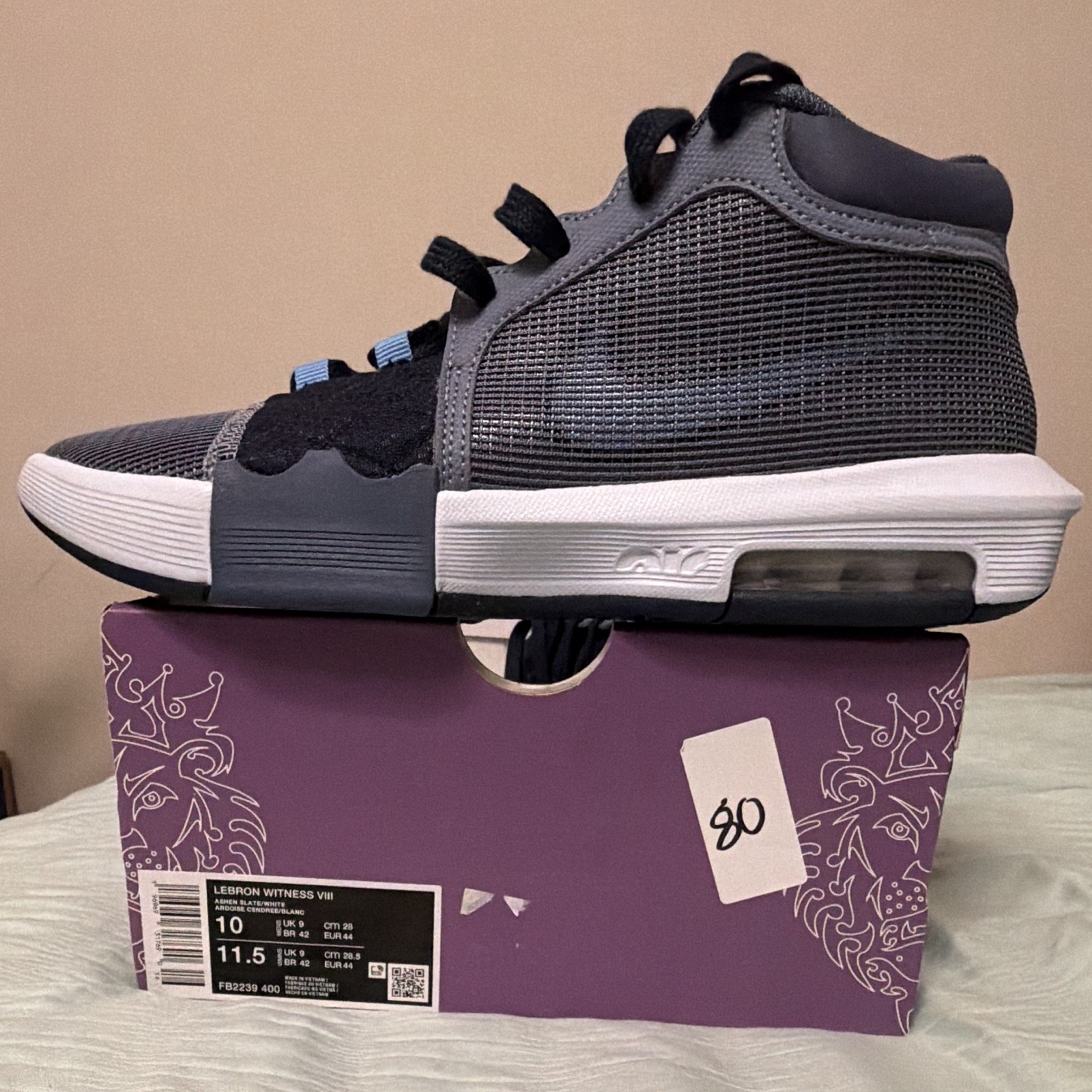 Nike LeBron Witness 8 Men’s Mid Top Lace-Up Basketball Ashen Slate FB2239-400