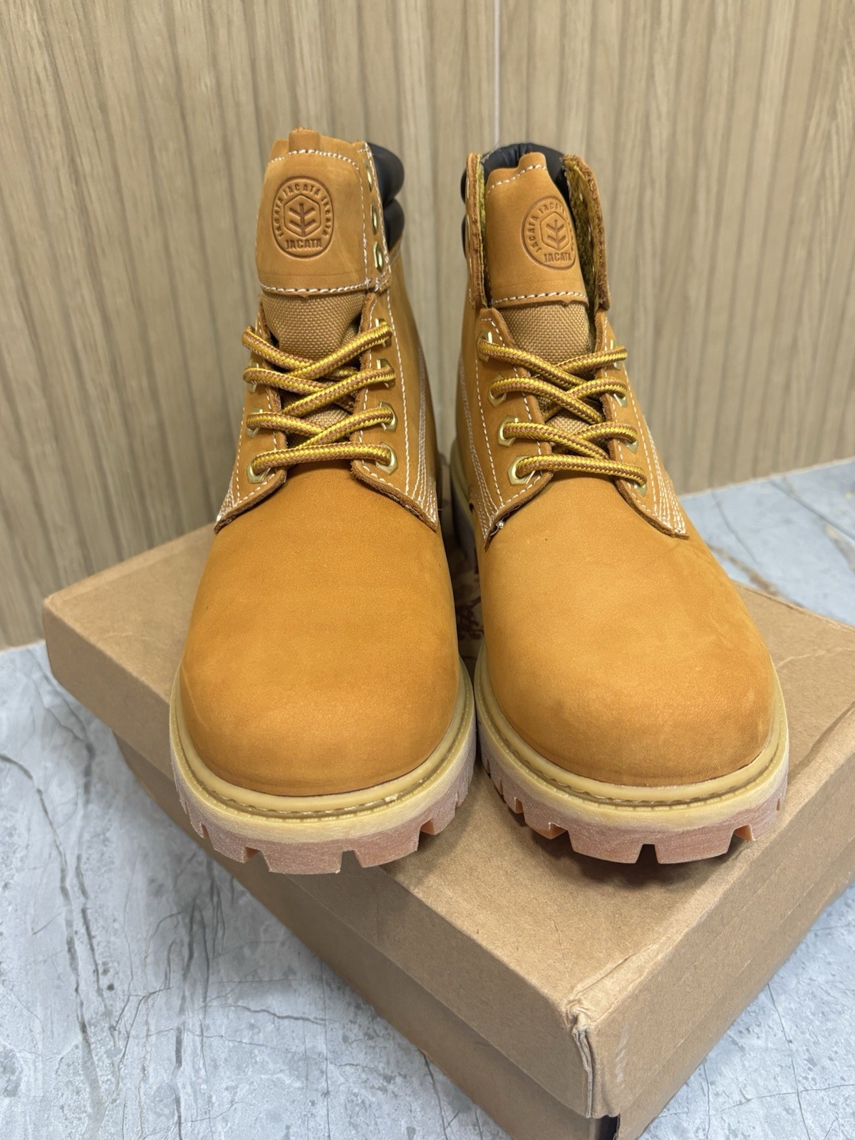 Jacata Men’s Work Boots Waterproof Leather Work Boots 8601 Us Size 7 Wide