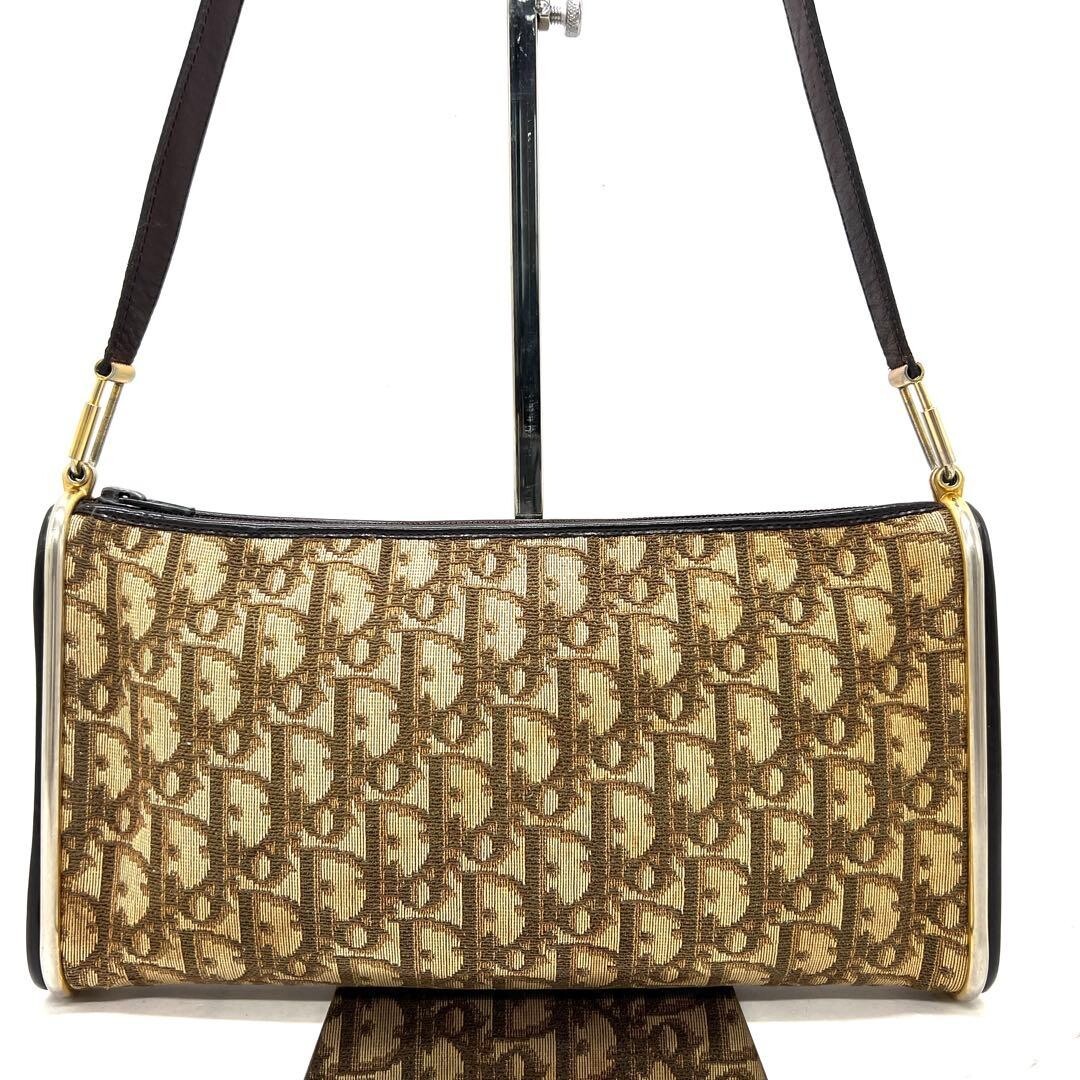 DIOR Shoulder Bag Trotter Canvas Brown Vintage Authentic From Japan