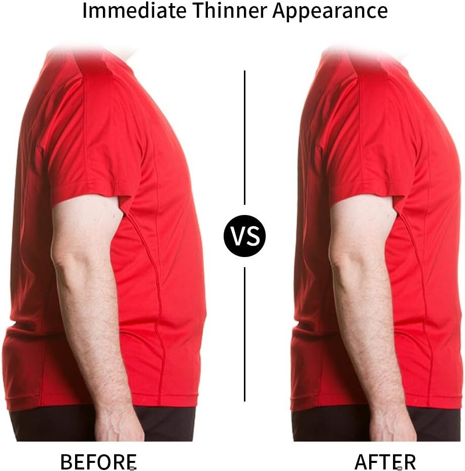 Mens Compression Slimming Undershirt Body Shaper Vest Workout Tank Top Shapewear