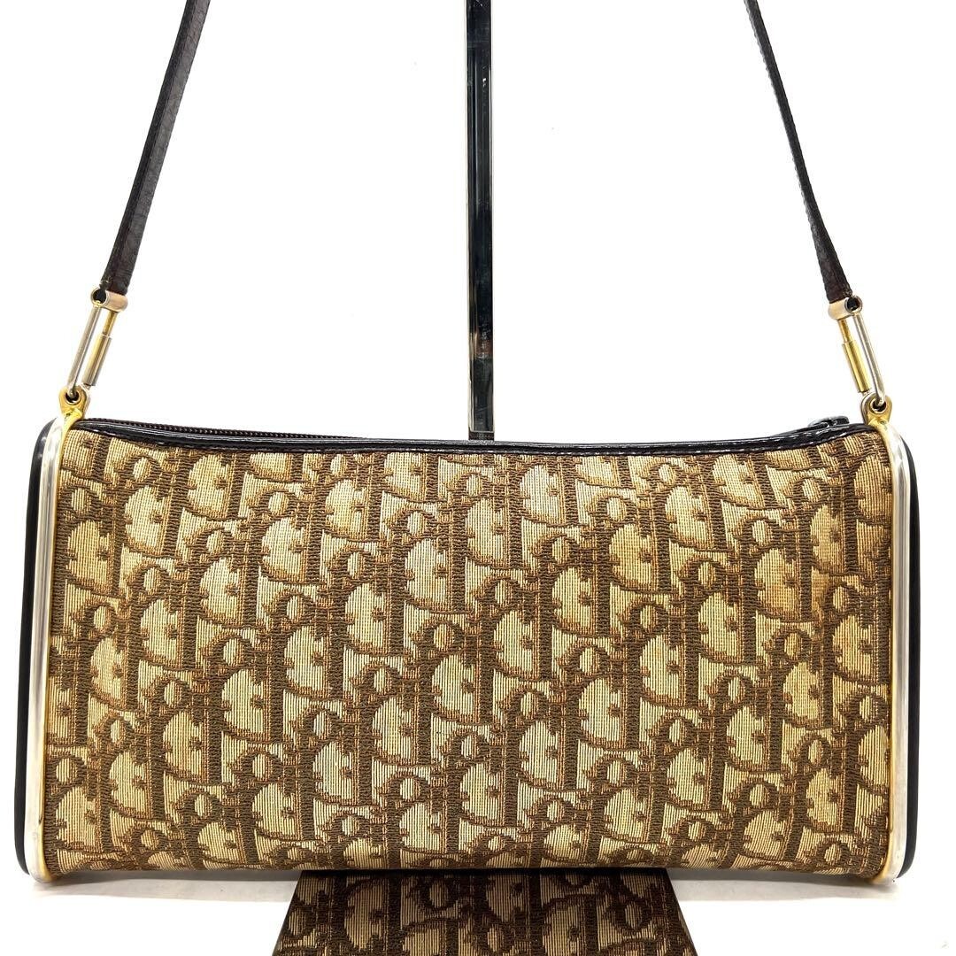 DIOR Shoulder Bag Trotter Canvas Brown Vintage Authentic From Japan