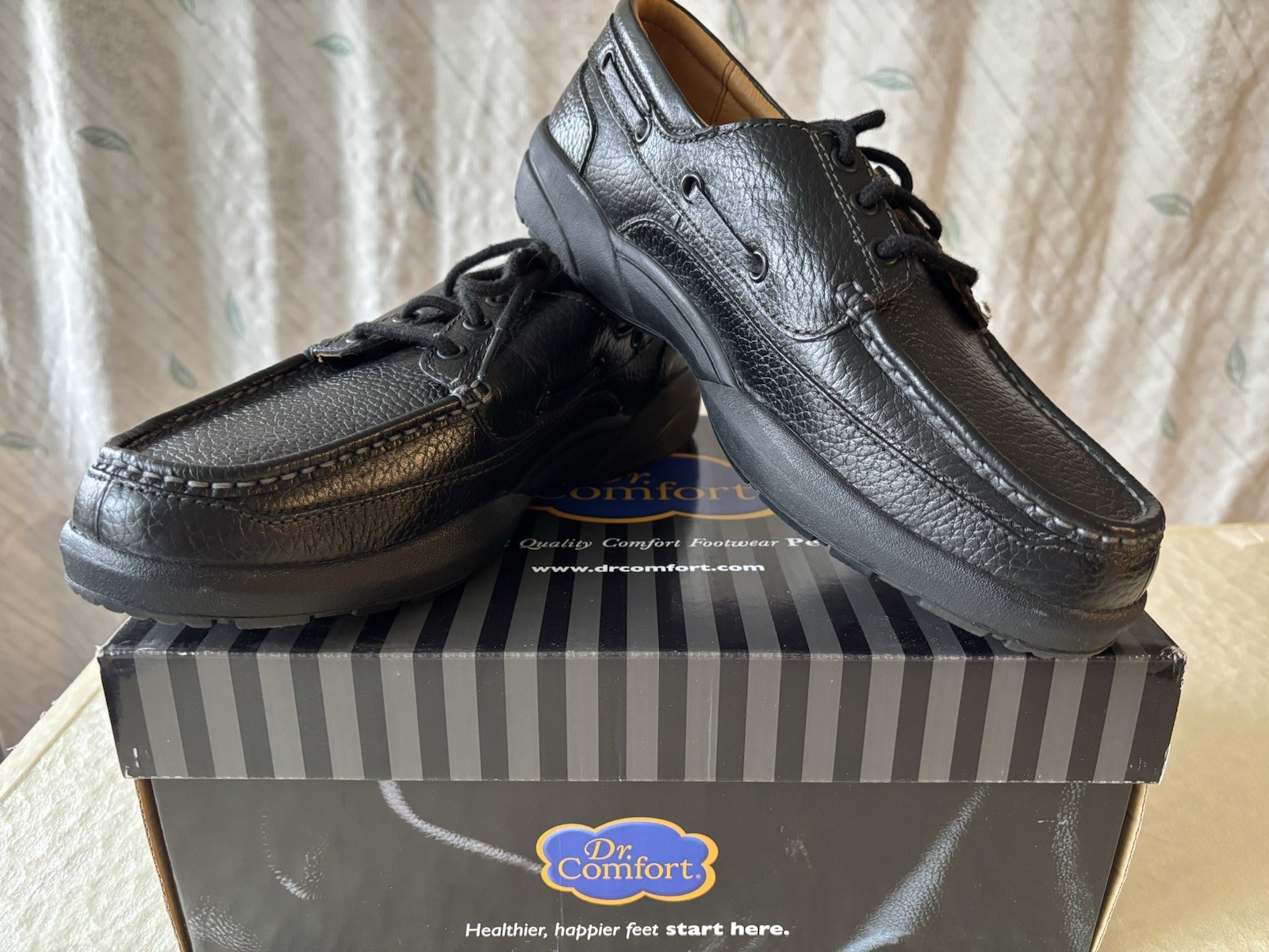 Dr. Comfort Patrick 8510 Men’s Black Leather Oxford Lace-Up Cushioned 8.5W