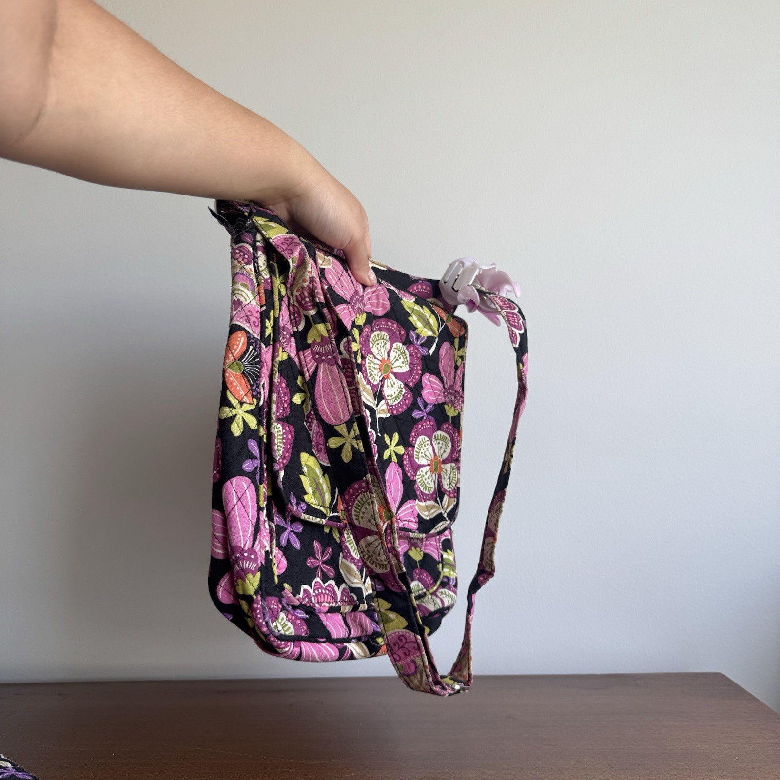 Vera Bradley Crossbody and Wallet Pirouette Pink Retired Floral Matching Set