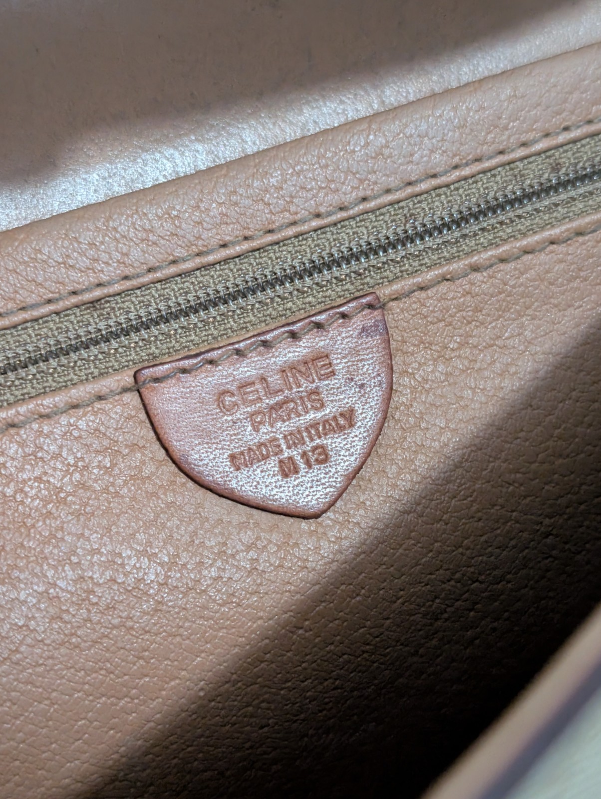 Auth Vintage CELINE Macadam Triomphe Blason Clutch Bag Beige