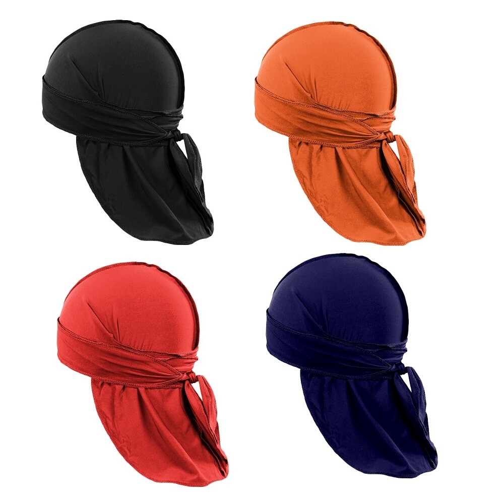 6 Pack Men’s Durag Headwrap Waves Headscarf Bandana Doo Rag Long Tail