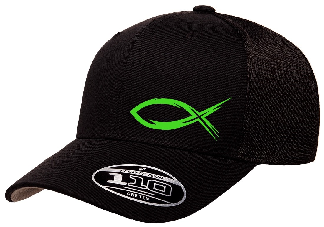GOD JESUS RELIGION FISH TRUCKER SNAPBACK FLEXFIT 110M HAT *FREE SHIPPING*