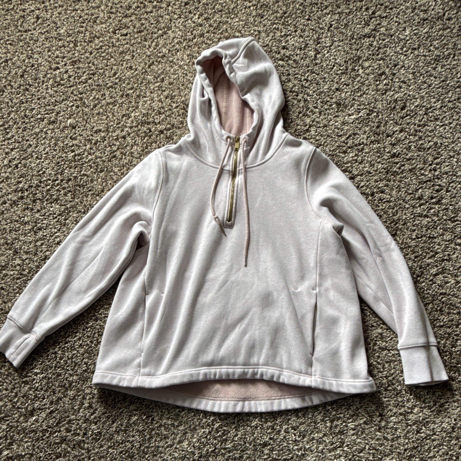 Athleta Women’s 1/4 Zip Hooded Jacket Light Pink Size Large