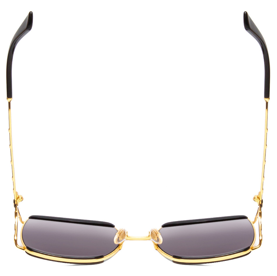 Gucci GG0593SK 001 59mm Oversized Square Sunglasses in Black/Gold and Gray Lens