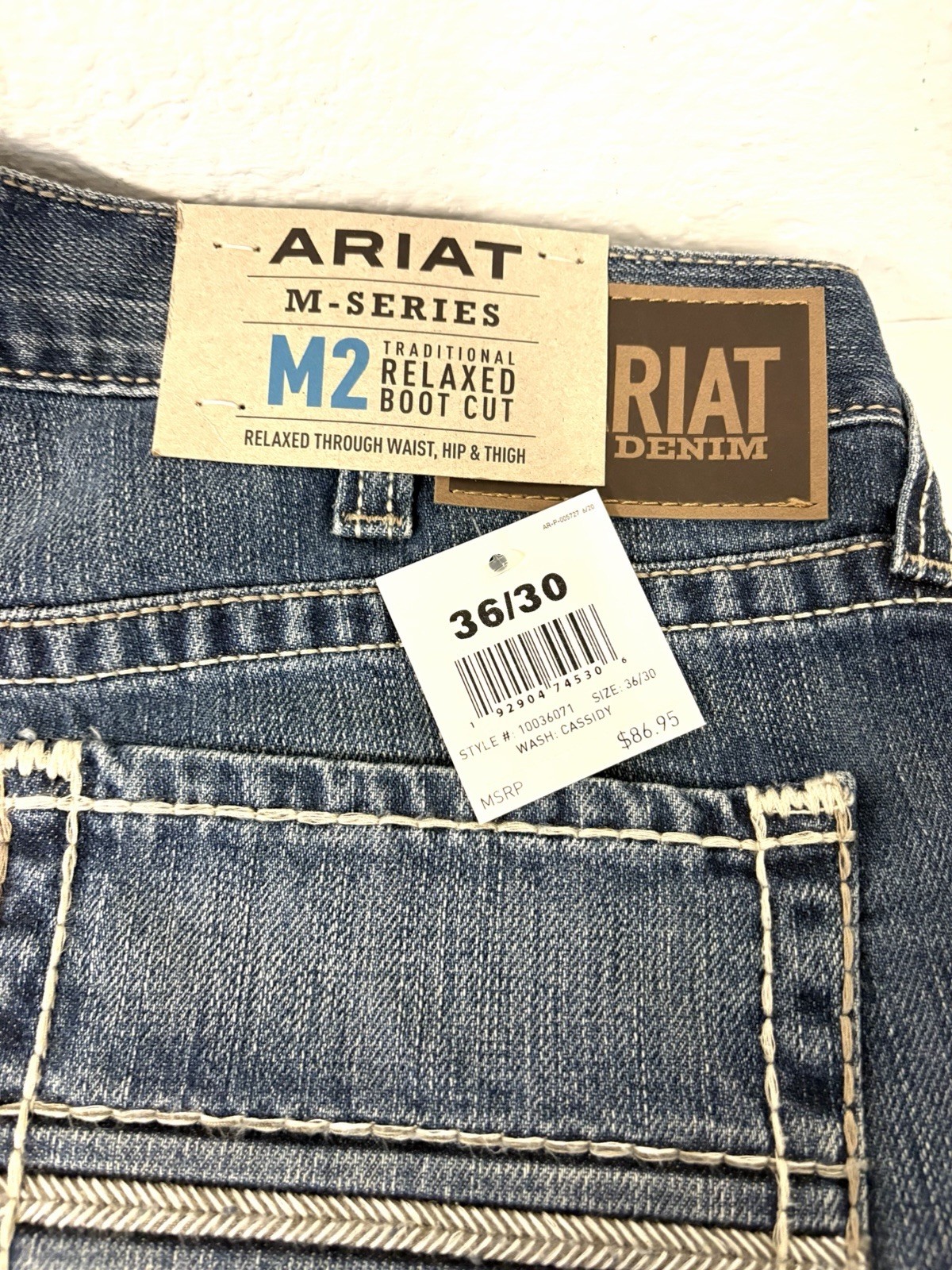 Ariat M2 Relaxed Boot Cut Jeans, Cassidy Wash, Style #10036071, Size: 36/30 NEW
