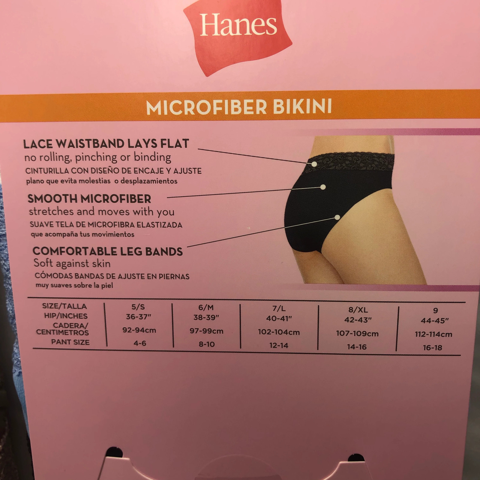 Hanes Invisible Lace Waist Bikini 3-Pack, Assorted Colors