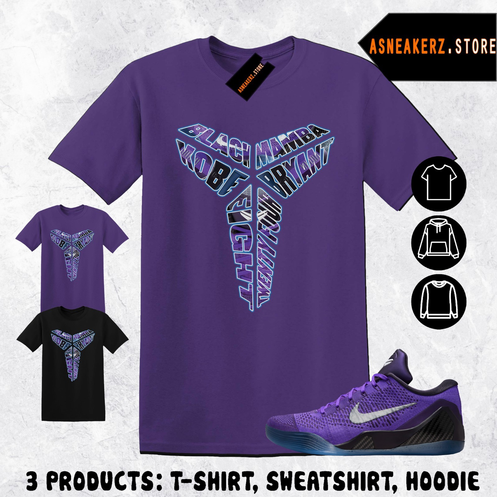 Shirt Matching Kobe 9 Elite Low Moonwalker Match Sneaker Sheath Mamba Mentality