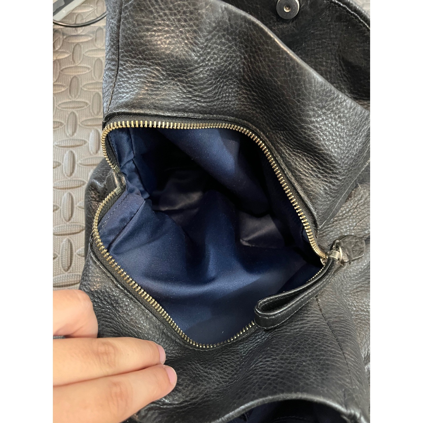 COACH MADISON PHOEBE Black Pebbled Leather Hobo Satchel Bag 26224 Purse