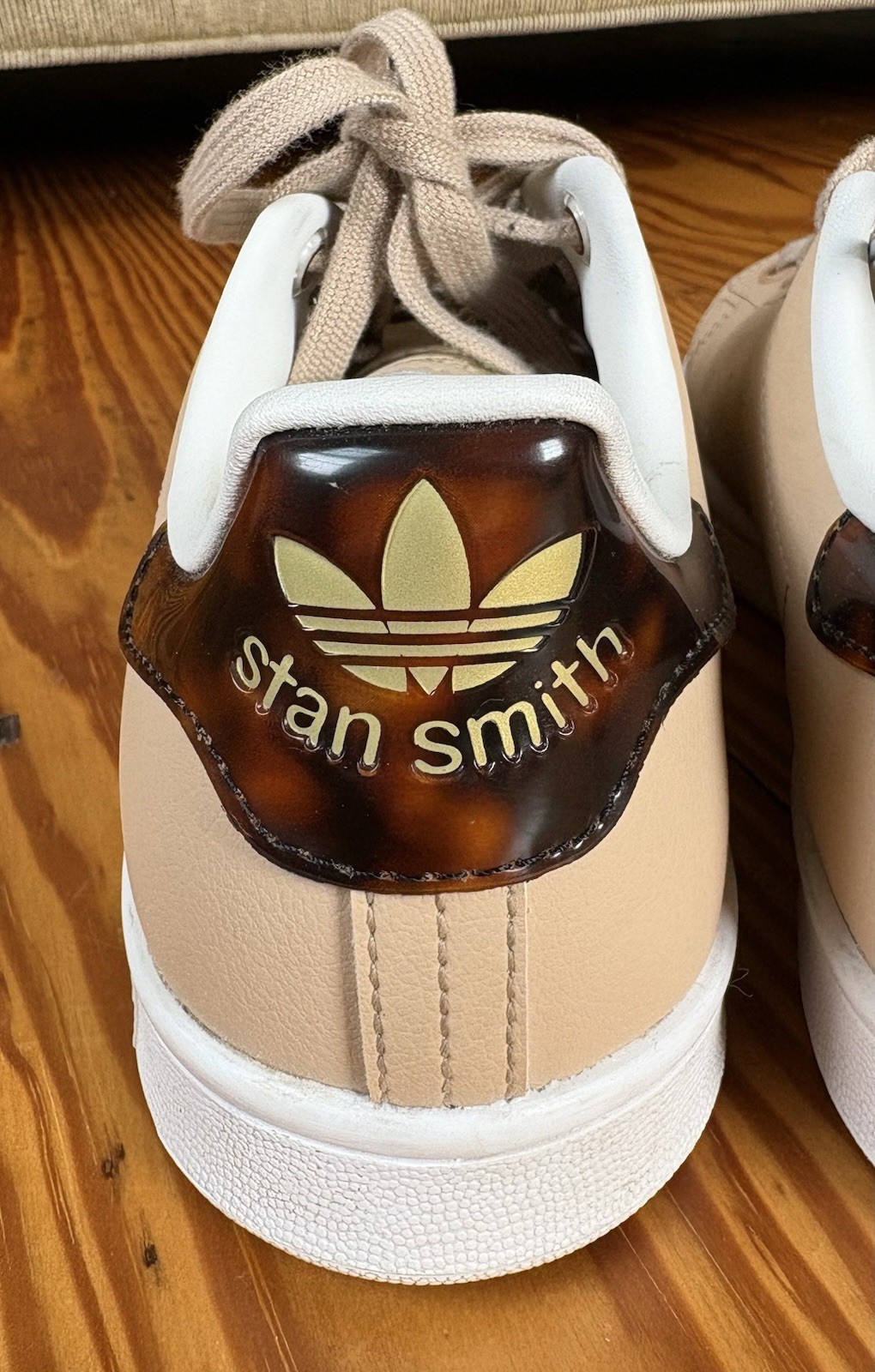 Women’s Adidas Stan Smith Pale Nude Tortoise Shell Shoes sz US 6.5 EU 38 GY5910