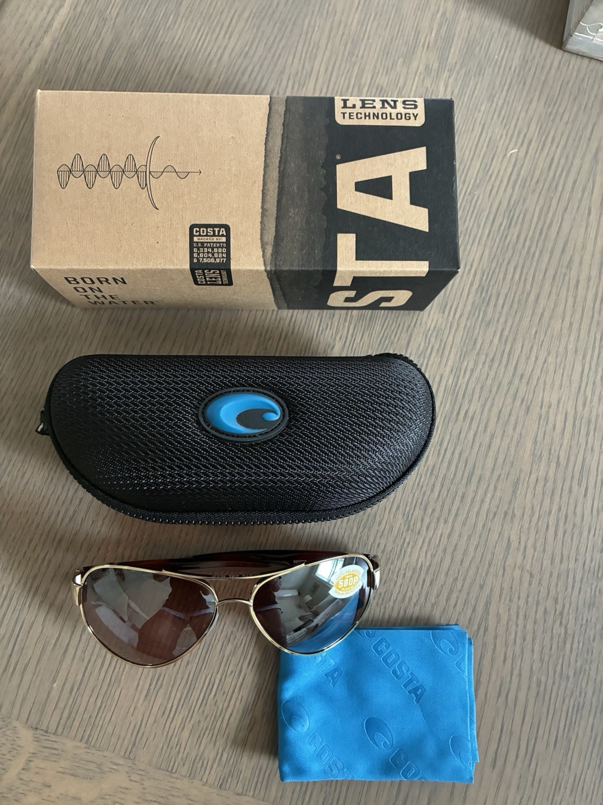 Costa Del Mar South Point Polarized Aviator Sunglasses Gold Frame Brown Lens