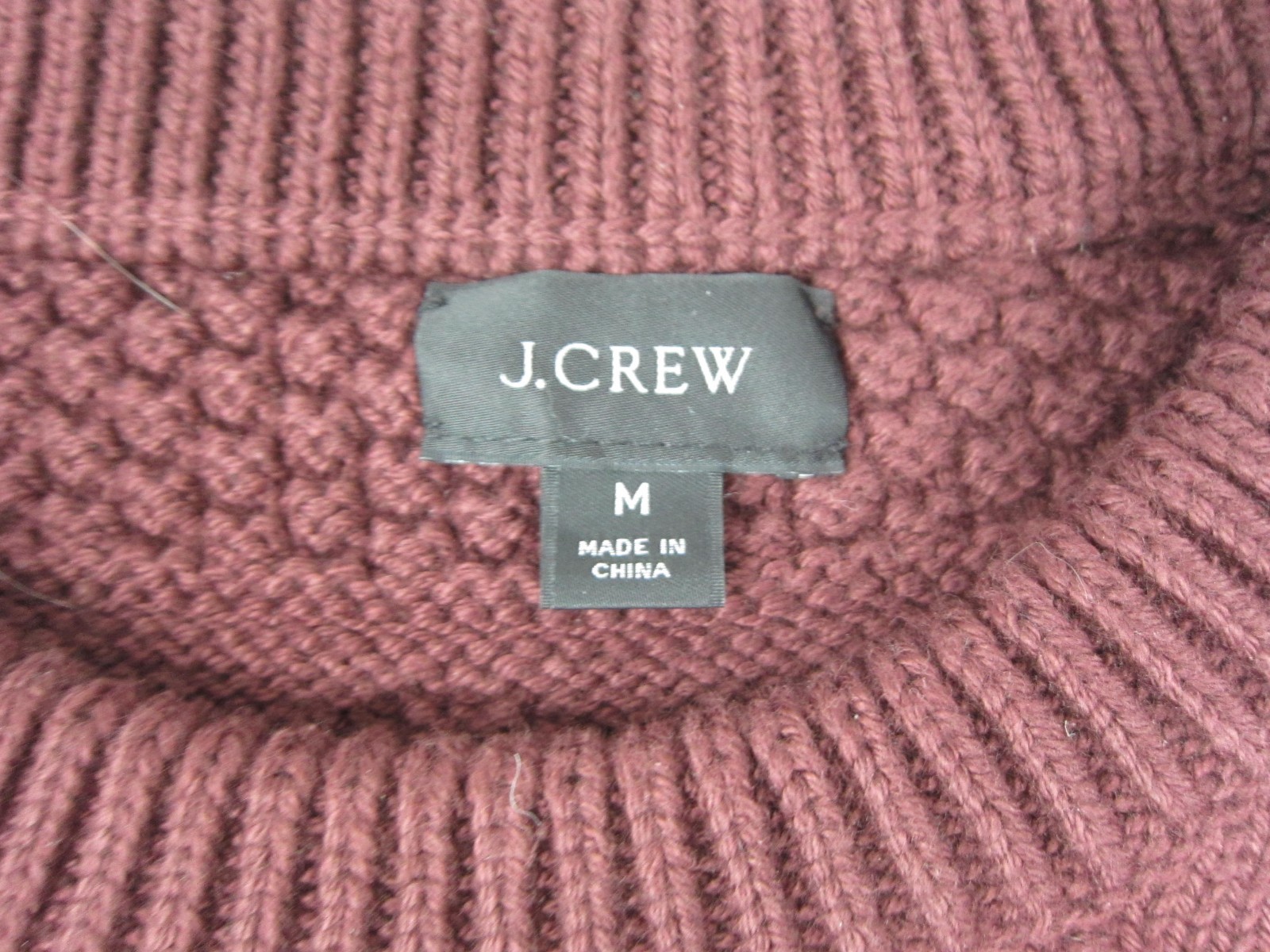J.Crew Sweater Adult Medium Red Combination Guernsey Stitch Knit Cotton Mens