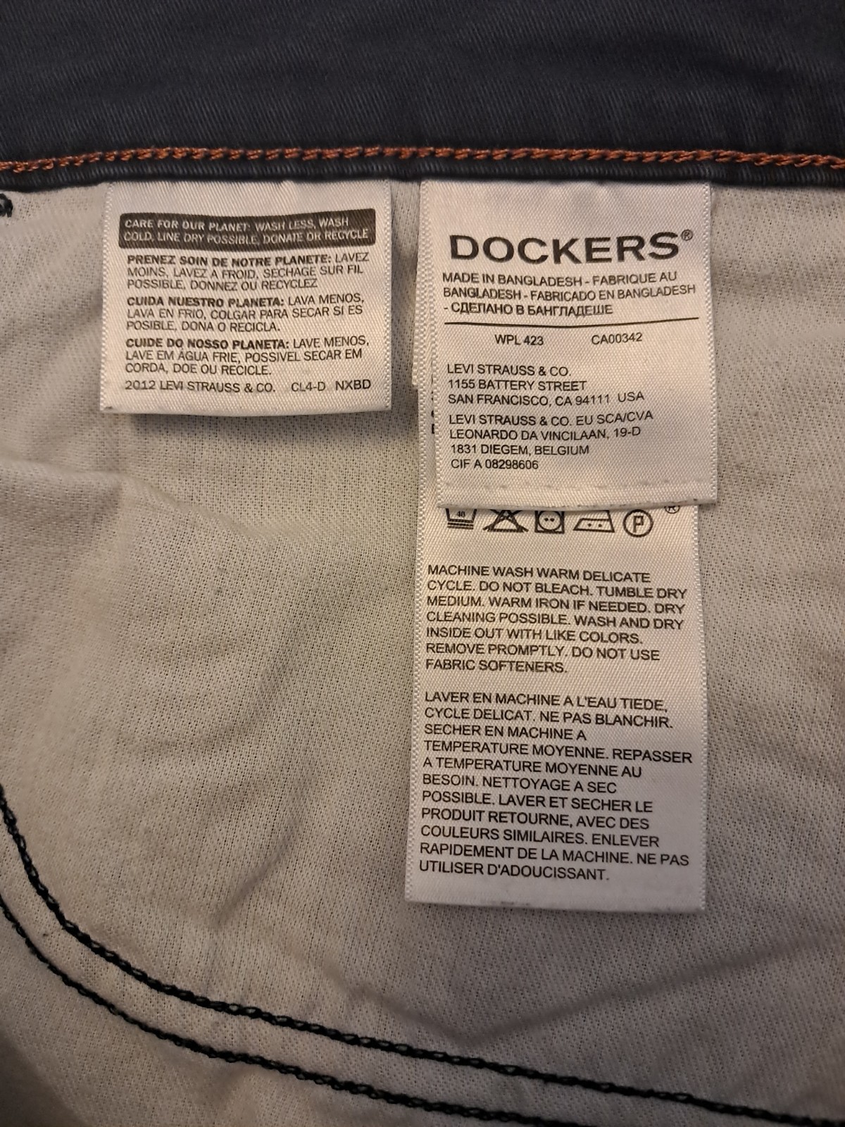 Dockers Jeans Mens Sz 38×30 Blue Flex Denim Cotton Blend Straight Fit Jean Pants