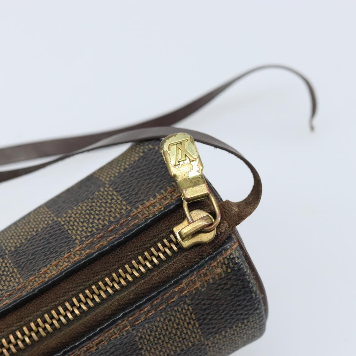 LOUIS VUITTON Damier Ebene Papillon Pouch LV Auth BA10869
