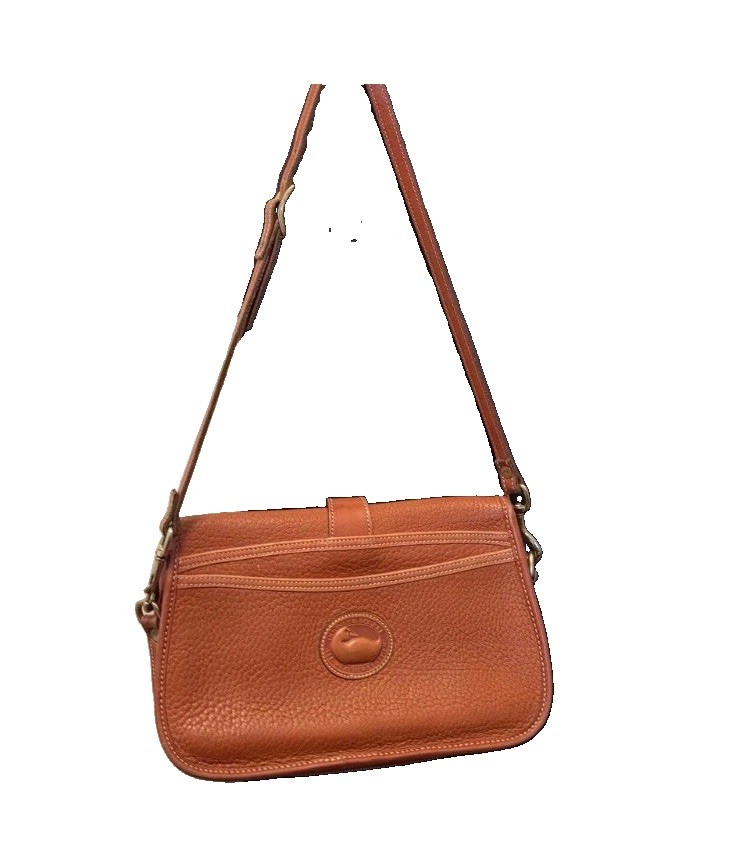 Dooney & Bourke Vintage 80s All Weather Brown Leather Crossbody Bag