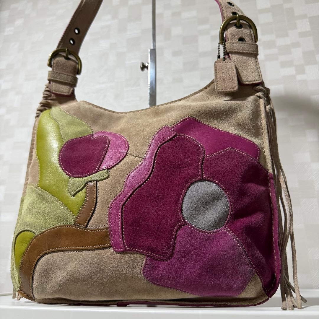 Coach Pink Signature Poppy Shoulder Bag Y2k Japan Used 0713892