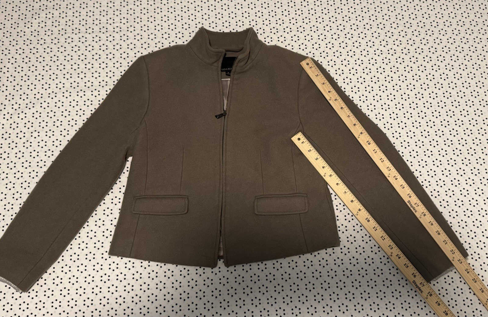 Banana Republic Mario Bellucci Wool Blend Coat Jacket Camel/Brown w/Full Zipper