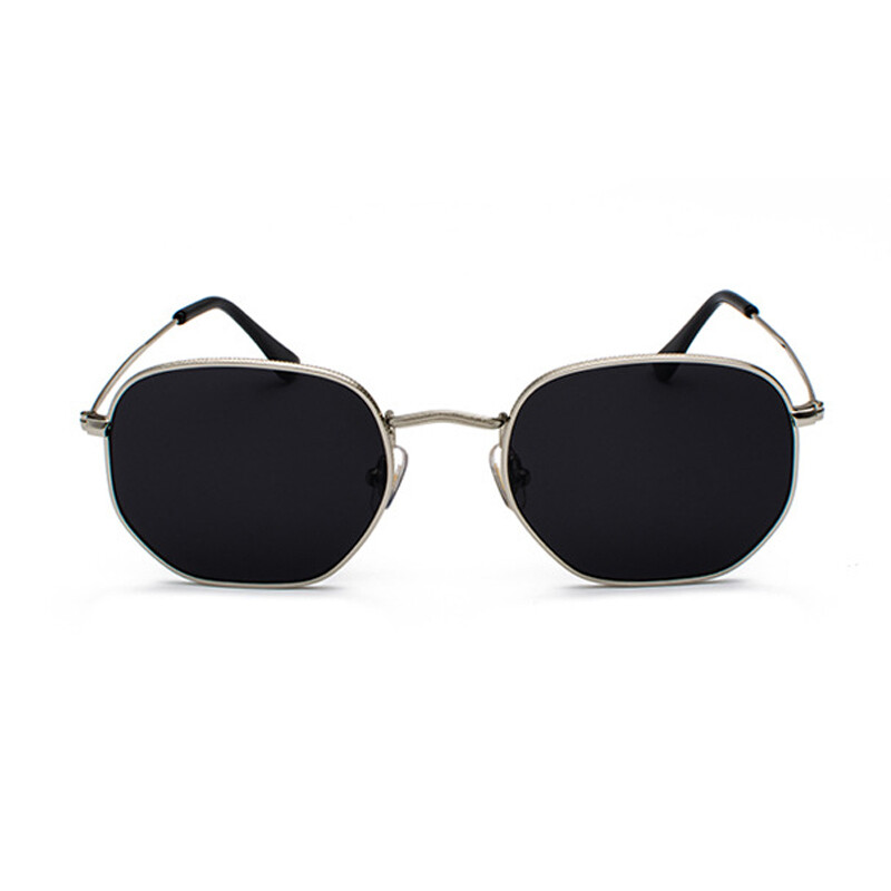 Hipster Hexagonal Sunglasses Men Women Vintage Metal Frame Retro Shade Glasses