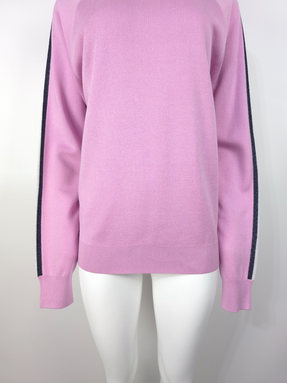 Olivia von Halle Women’s Sweater L Lilac Silk Cashmere Raglan Pullover