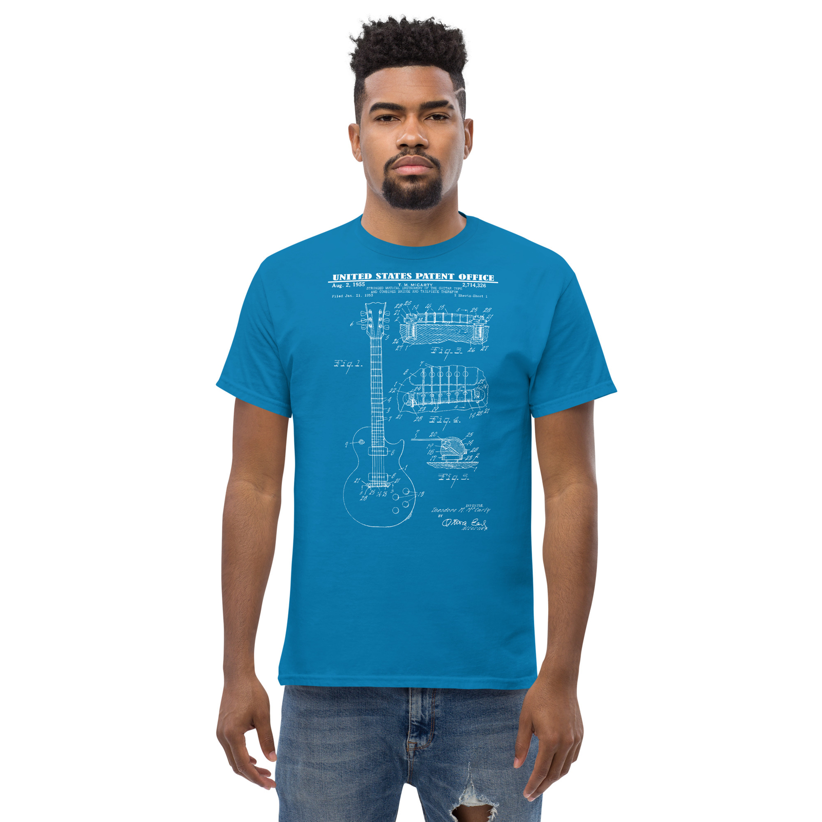 1955 GIBSON LES PAUL GUITAR PATENT T-SHIRT