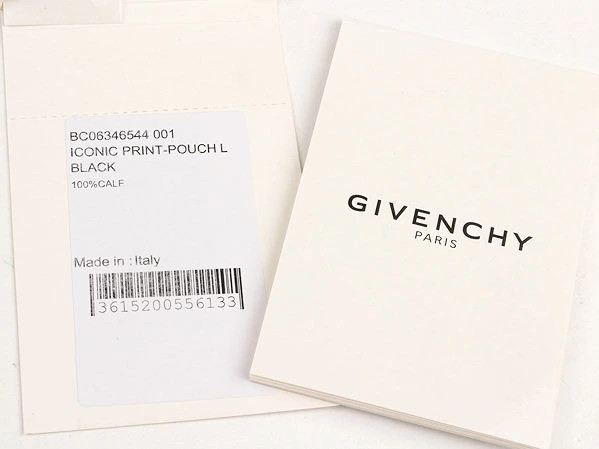 Givenchy Signature Star BC06346544 Pouch Clutch Bag Calf Leather Black