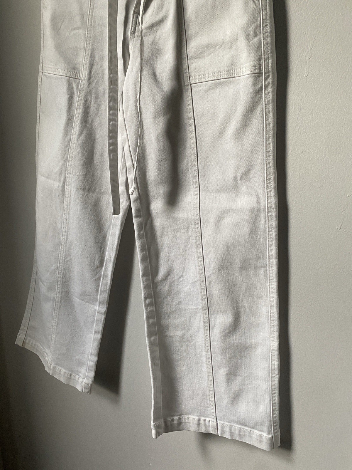 Hudson Women’s White Wide-Leg High Rise Denim Jeans w/ Pockets Size 6
