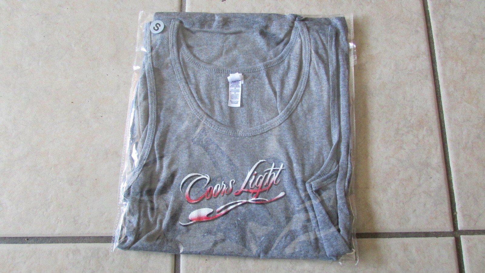 Ladies Coors Light Beer Tank Top – Gray -Small -100% Cotton (G 24)