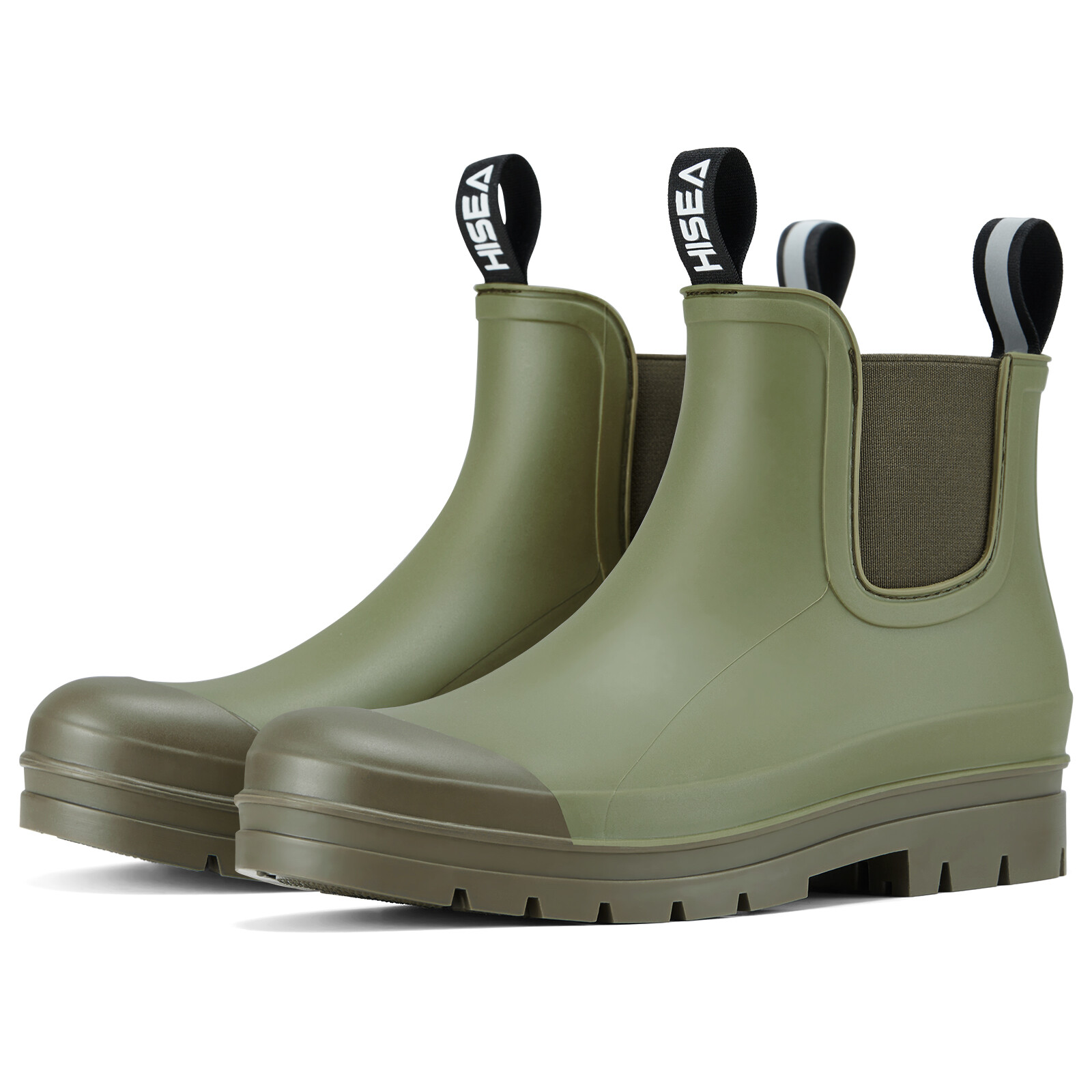 HISEA Women Short Rain Boots Waterproof Non-Slip Garden Shoe Rubber Chelsea Boot
