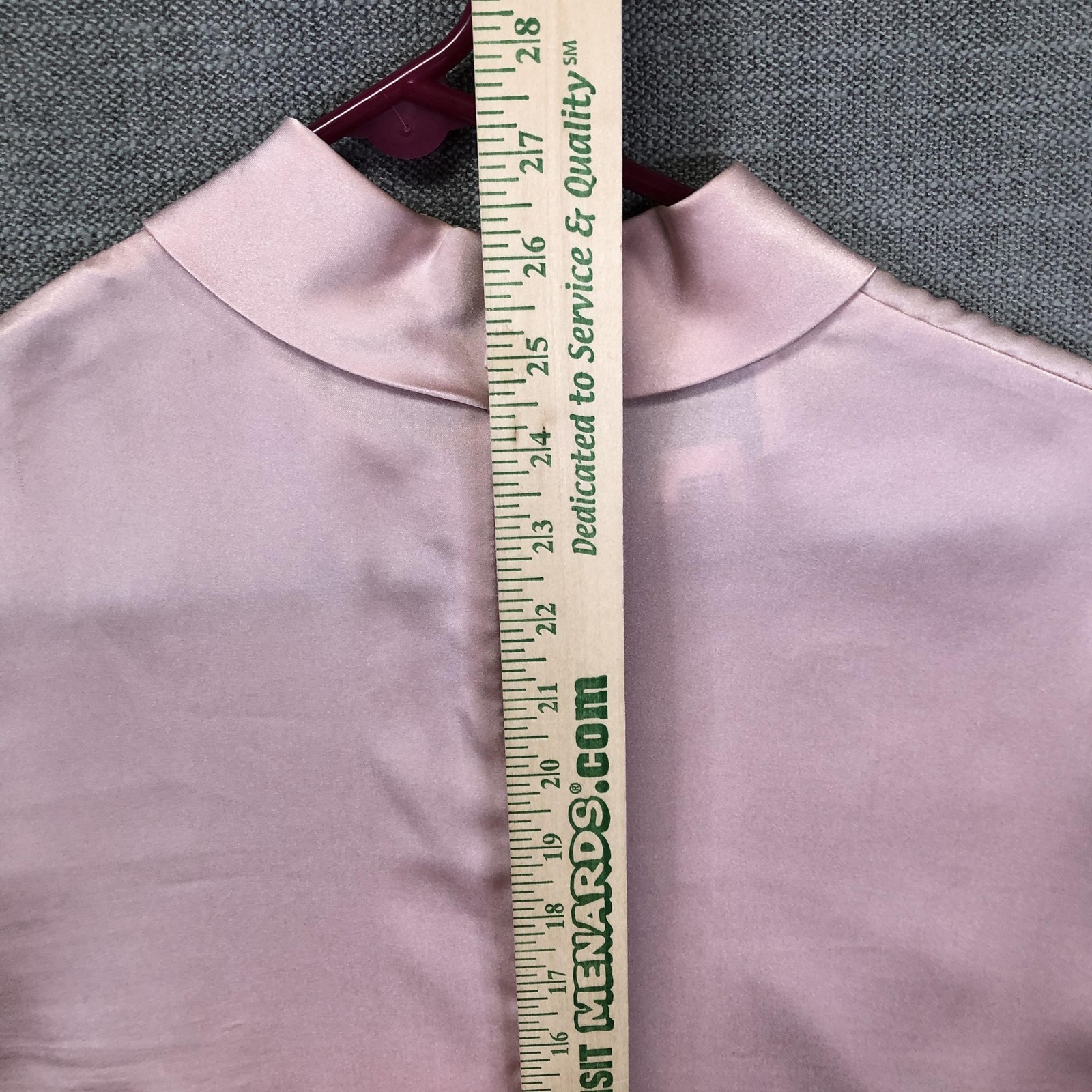 Vintage Pendleton Blouse Womens 16W Pink Satin Dressy Mock Neck Long Sleeve Top